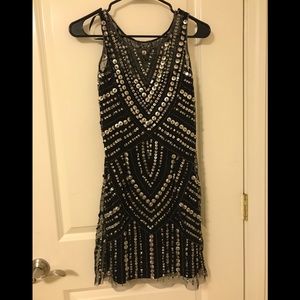Aqua sequin dress